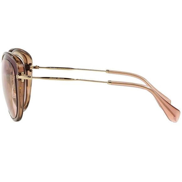 Miu Miu Pink Mirrored Sunglasses Bordeaux/Brown main image 5